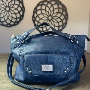 Relic Navy Blue Shoulder Bag with Slouchy Silhouette with silver hardware